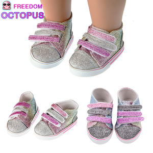 Offre Spéciale bébé poupée violet paillettes autocollant poupées chaussures <span class=keywords><strong>pour</strong></span> poupées américaines de <span class=keywords><strong>18</strong></span> pouces - Product Image 2