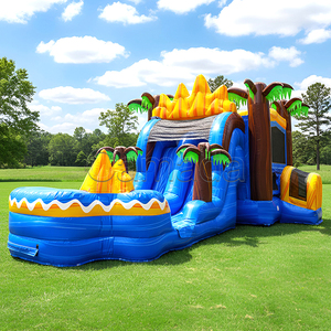 Structure gonflable combinée avec toboggan aquatique, château gonflable coloré pour l'extérieur, jeux de fête foraine pour enfants, maison gonflable pour fêtes - Product Image 3