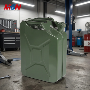 Bidon métallique de 20 L, en acier laminé à froid de 0,8 mm, avec revêtement en poudre, logo gravé au laser MSN, empilable, conforme à la norme DOT CE sur demande. - Product Image 1