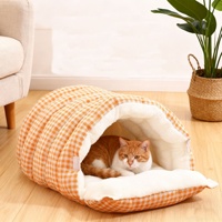 Coussin pour animaux de compagnie en peluche, semi-fermé, chaud, toutes saisons, universel, amovible, lavable, taille personnalisable