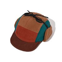 Gorro de Invierno de Forro Polar con Visera Plana, 100% Poliéster, Gorro Ushanka con Orejeras Plegables, Gorra de Béisbol Suave de 5 Paneles