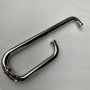 Manija de puerta en forma de L de acero inoxidable Yuanqi 230511, diseño moderno y sencillo para puertas de vidrio de baño - Product Image 1