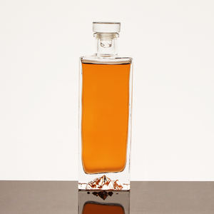 Bouteilles en verre transparentes carrées recyclables de 250 ml, 500 ml, 1000 ml pour café, lait, boissons alcoolisées, jus, avec bouchon en verre - Product Image 2