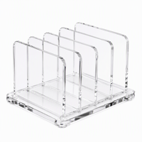Support de rangement personnalisé en acrylique pour sous-verres, présentoir de comptoir transparent avec fentes verticales, plateau de présentation pour logo OEM