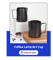 Ensemble de pichets à latte art en acier inoxydable avec marques de mesure, outil pour faire mousser le lait, capacité de 350 ml, design moderne et minimaliste