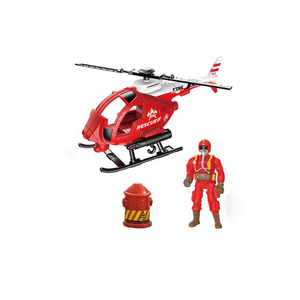 Figurines Militaires en Alliage : Ensemble Véhicules de Secours Incendie, Hélicoptère Moulé Sous Pression, Figurines de Pompiers, Outils de Simulation pour Jeu de Rôle Enfants - Product Image 3