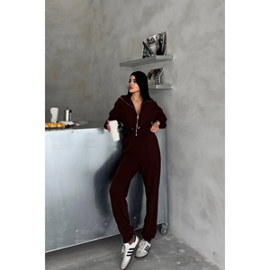 Conjunto Deportivo Personalizado Color Marrón, Resistente al Viento y Transpirable con Estampado por Sublimación para Correr en Invierno, Talla Grande - Talla XL - Product Image 3