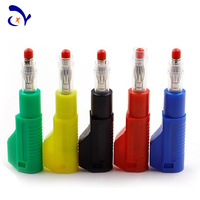 Connecteur banane de sécurité Amass 4 mm avec gaine transparente télescopique et conception empilable