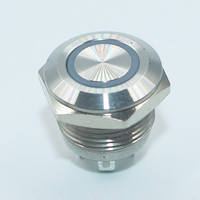 12mm 16mm 19mm 22mm 25mm 30mm courte course étanche Ip65 métal bouton poussoir interrupteur puissance lumière LED interrupteur tactile 5v 12v 24v 220v