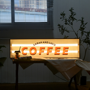 Tùy Chỉnh Cà phê cửa hàng <span class=keywords><strong>lightbox</strong></span> nền tường/Cửa tip signage, <span class=keywords><strong>retro</strong></span> bầu không khí LED chiếu sáng logo Acrylic Hộp đèn - Product Image 4