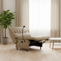 Fauteuil inclinable moderne en cuir de style nordique, rembourré de duvet, pour la maison, le bureau, les restaurants et les cafés, prix usine
