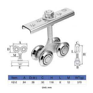 Poulie suspendue moderne à 4 roues, rouleau de porte en acier pour armoire, panneau écologique, porte en bois, installation facile par vis - Product Image 3