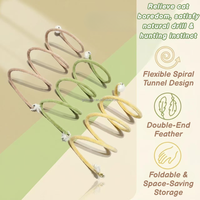Tunnel spirale pour chat de grande taille (12 pouces), jouet auto-entretenant pliable avec plumes et clochette