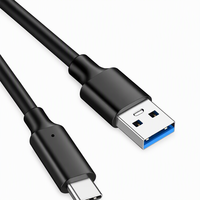 Kabel Pengisian Daya USB 3.2 ke Type-C 2026 Terlaris 10Gbps 3A 60W Pengisian Cepat Kabel Data Hitam