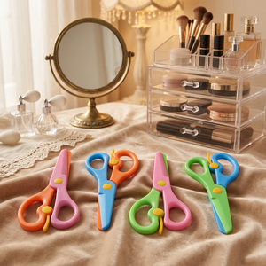 Colorful Plastic Safety <b>Scissors</b> With Rounded Tips For Kids And Students Multi Purpose Cutting Tools Smooth Edge Design - Product Image 2