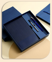 Carnet de notes professionnel en cuir PU A5 personnalisé, ensemble cadeau d'entreprise avec stylo, journal professionnel pour cadeaux promotionnels