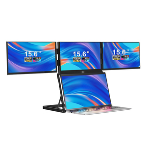 จอภาพพกพาขนาด 15.6 นิ้ว แบบ Quad Monitor 1 สายเชื่อมต่อ 3 จอ สำหรับขยายหน้าจอแล็ปท็อป พร้อมพอร์ต Type-C รองรับการใช้งานแบบ Triple Screen สำหรับ Windows และ Macbook - Product Image 1