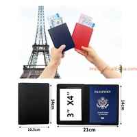 Porte-passeport en cuir PU 3x4 pouces à prix d'usine, étui pour cartes, housse de voyage, portefeuille, organiseur de documents et billets