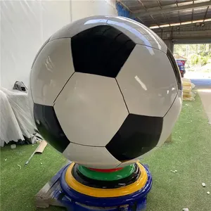 Escultura de balón de fútbol de fibra de vidrio icónica de gran tamaño hecha a medida estatua icono deportivo realista para la venta Impresión de troquelado de fundición - Product Image 5