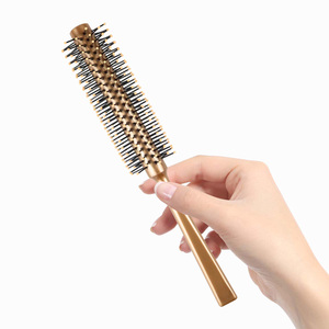 Mini <span class=keywords><strong>brosse</strong></span> démêlante à poils naturels avec manche en céramique pour cheveux raides et bouclés, peigne roulant pour cheveux fins, <span class=keywords><strong>barbe</strong></span> et séchage à la bougie pour hommes - Product Image 4