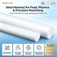 Barra Redonda de PTFE Virgen, Resistente a Altas Temperaturas y a Productos Químicos, para Cojinetes Deslizantes, Tiras Antidesgaste, Juntas, Sellos y CNC