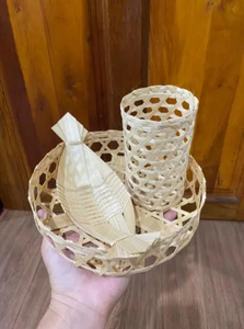 Juego de Servicio de Comida Tailandesa Tradicional, Bandeja de Regalo Tejida de Bambú, Tazón, Caja de Vidrio, Cesta de Hojas de Palma Hecha a Mano, Proveedor de Vietnam - Product Image 4