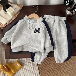 Nouveaux vêtements de sport pour garçons tenue d'automne <span class=keywords><strong>veste</strong></span> à manches longues de style coréen élégant avec <span class=keywords><strong>printemps</strong></span> et automne pour enfants costume de bébé pour garçon - Product Image 3