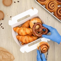 Boîte à pâtisserie portable avec revêtement anti-graisse, boîte de boulangerie robuste avec poignée pour gâteaux, biscuits, emballage de boulangerie