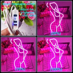 Ajoyferris ป้ายไฟ LED นีออนสำหรับผู้หญิงสีชมพูและสัญลักษณ์รูปปีศาจนางฟ้านีออนสัญลักษณ์หัวใจสีชมพูสำหรับตกแต่งห้องนอนหรี่แสงได้สำหรับห้องนอนบาร์ STO - Product Image 6