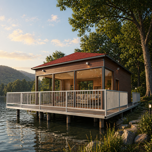 Casas Pequeñas de Lujo con Estructura de Acero Ligero, Techo Triangular, Precio Bajo, para Airbnb, Hotel o Resort - Product Image 1