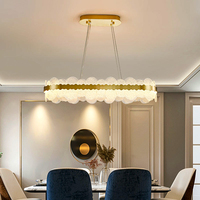 Lustre LED circulaire en verre avec cadre en laiton post-moderne pour hall d'hôtel, chambre à coucher, appartement, éclairage intérieur