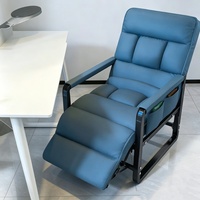 Chaise de bureau inclinable avec dossier, accoudoirs et repose-pieds, chaise longue confortable à double usage pour les longues sessions assises