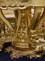 Ensemble table et chaises de salle à manger en marbre sculpté de style européen avec fonction mobile pour usage en restaurant TR05