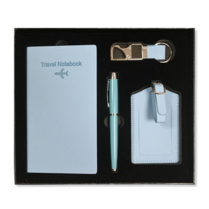 Estetik lüks ipek imi iş not defteri PU deri kılıf kalemli not defteri hediye kutu seti - Product Image 3