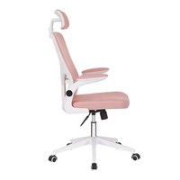 Chaise de bureau moderne à dossier haut en tissu maillé, pivotante, réglable en hauteur, avec appui-tête en acier inoxydable pour la maison et le bureau