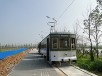 Tramvay Eléctrico Vintage para Pasajeros, Tren Turístico, Tranvía Clásico para Turismo Urbano y Parques de Atracciones