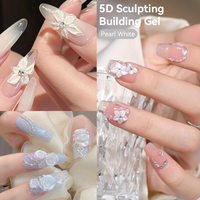 LILYCUTE Marque Privée 8ml Gel de Sculpture 3D Céramique Blanc Antiadhésif Très Façonnable pour Fleurs et Nail Art