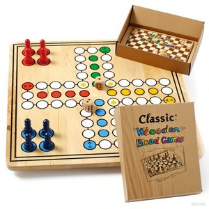 Juego de <span class=keywords><strong>Ludo</strong></span> de Venta caliente con tablero de madera natural Juego de Ajedrez de mesa popular - Product Image 3