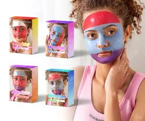 Máscara facial de folha arco-íris OEM máscara facial de hidratação gelatina personalizada Coreia hidrogel colágeno máscara facial