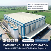 Hangar d'avion en structure métallique, bâtiment préfabriqué en acier robuste avec une grande portée et un design clair