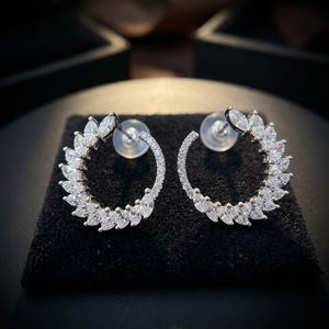 Pendientes de Oro Sólido con Diamantes Cultivados en Laboratorio, Corte Marquesa, Color DEF, Clásicos para Mujer, Uso Diario, Boda, Compromiso, Moda - Product Image 1