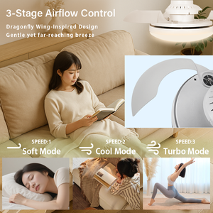 Luz LED para ventilador de techo 26W 3000lm DC <span class=keywords><strong>Motor</strong></span> silencioso, atenuación y temperatura de color, E26, control remoto, temporizador de eficiencia energética - Product Image 4