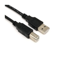Kabel Printer USB 2.0 a Male ke B Male Berkualitas Tinggi 1.8m Warna Hitam dengan Pelindung Anyaman untuk Komputer dan Printer