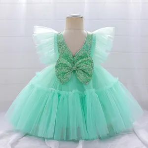MQATZ green Infant Flower Girls Dresses Elegant Pageant Formal sequins New Design For Wedding Party Dress