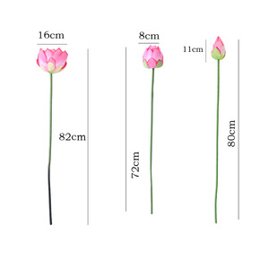 Flor Artificial de Loto <span class=keywords><strong>y</strong></span> Hoja de Loto, Estilo Zen Chino, de Seda Suave, para Decoración del Hogar, Hotel, Bodas, Paisajes, Venta al por Mayor - Product Image 5