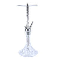 Chicha russe de haute qualité en gros, chicha en acier inoxydable, étui en verre, narguilé, chicha, ensemble complet