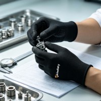 Guantes Antideslizantes de Poliéster con Puntos, Compatibles con Pantallas Táctiles, para Inspección de Calidad