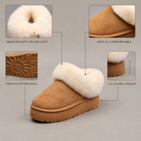 Bottes de neige personnalisées pour femmes, doublées de fausse fourrure, pantoufles chaudes à plateforme, chaussures d'hiver décontractées, fabrication en usine, couleur du tissu, emballage