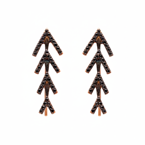 Arrow Shape Black Zircon <b>Ear</b> <b>Cuff</b> <b>Earring</b> Turkish Wholesale Handcrafted 925 Sterling Silver Jewelry - Product Image 2