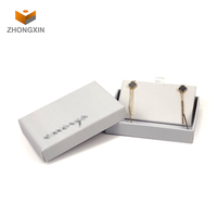 Boîtes à bijoux en papier kraft avec logo personnalisé, décorations, design luxueux, boîte d'emballage pour boucles d'oreilles blanches avec couvercle